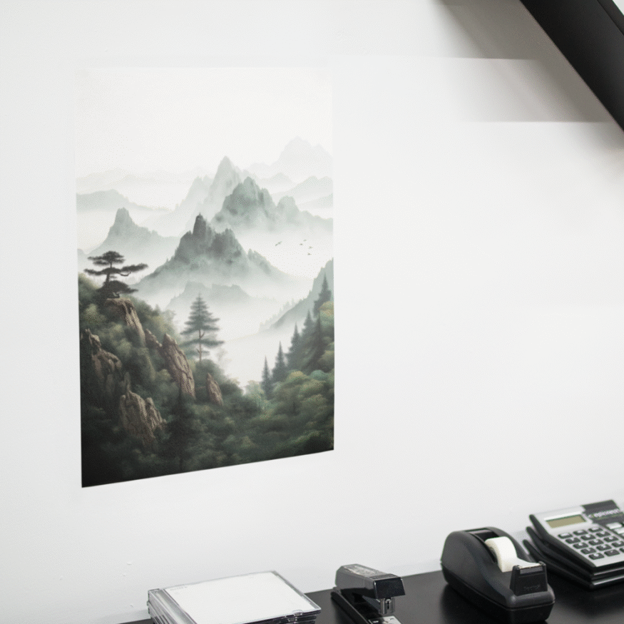 Tranquil Horizons: Japandi Landscape Digital Wall Art