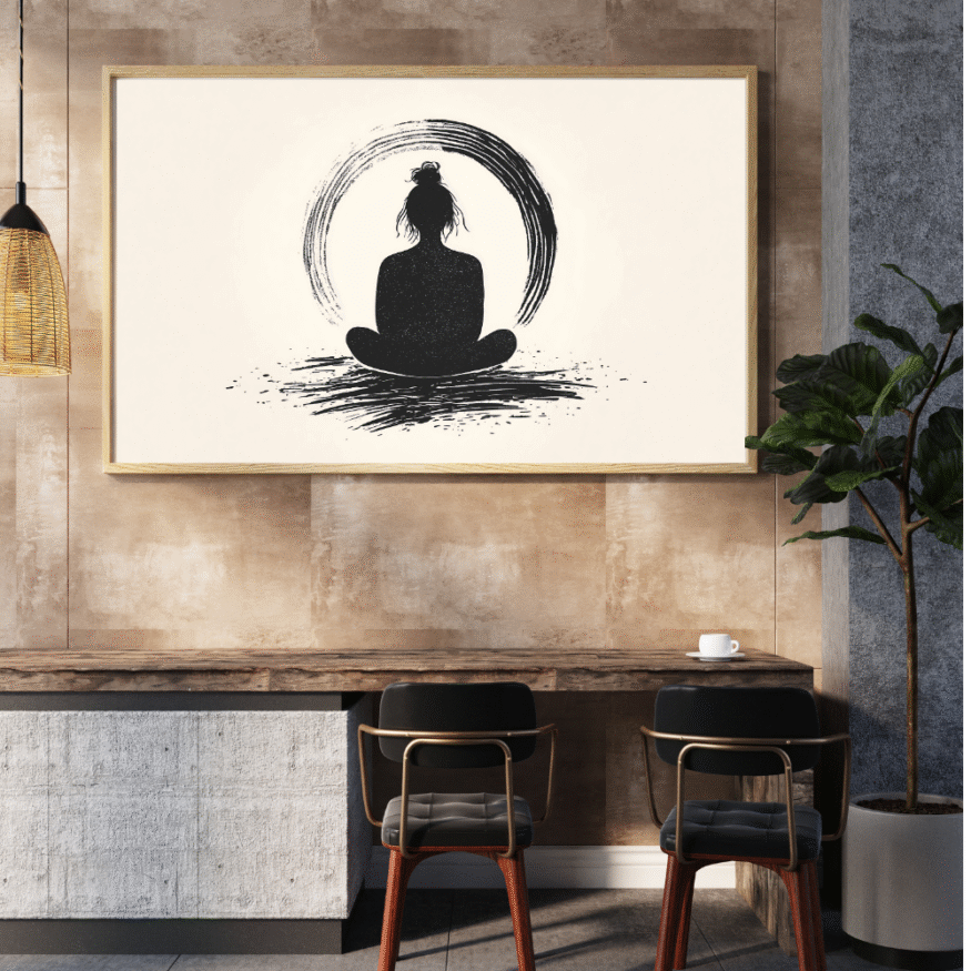 Zen Meditation Digital Poster – Minimalist Yoga Wall Art Printable