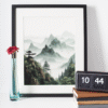 Tranquil Horizons: Japandi Landscape Digital Wall Art