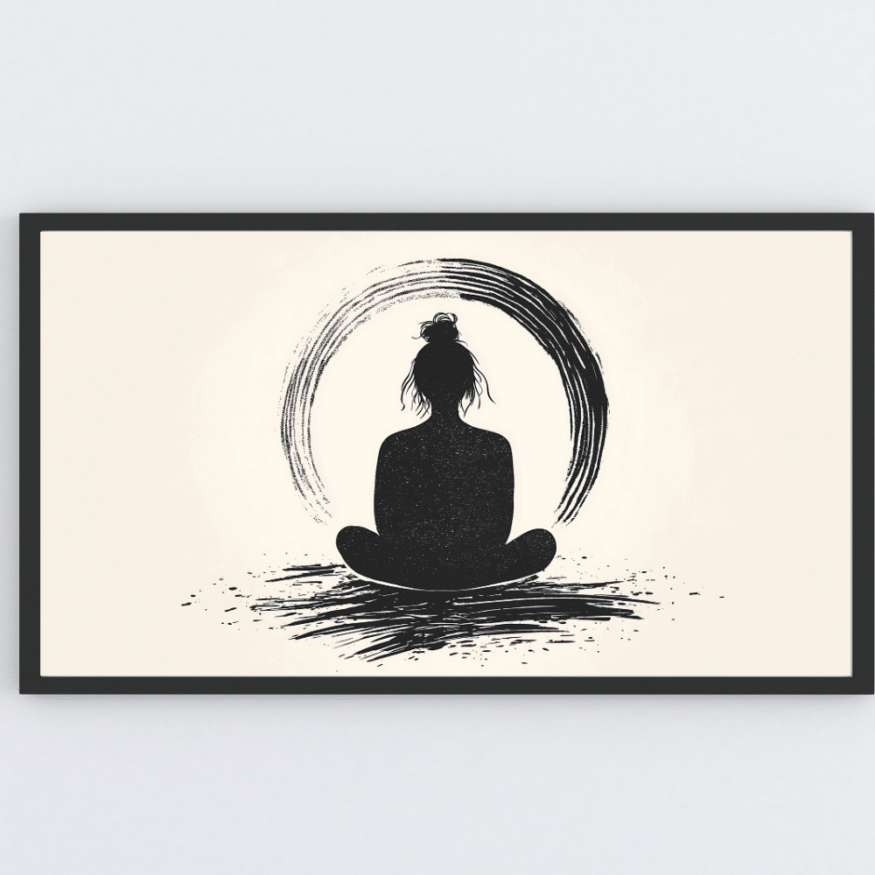 Zen Meditation Digital Poster – Minimalist Yoga Wall Art Printable