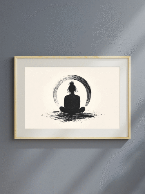 Zen Meditation Digital Poster – Minimalist Yoga Wall Art Printable