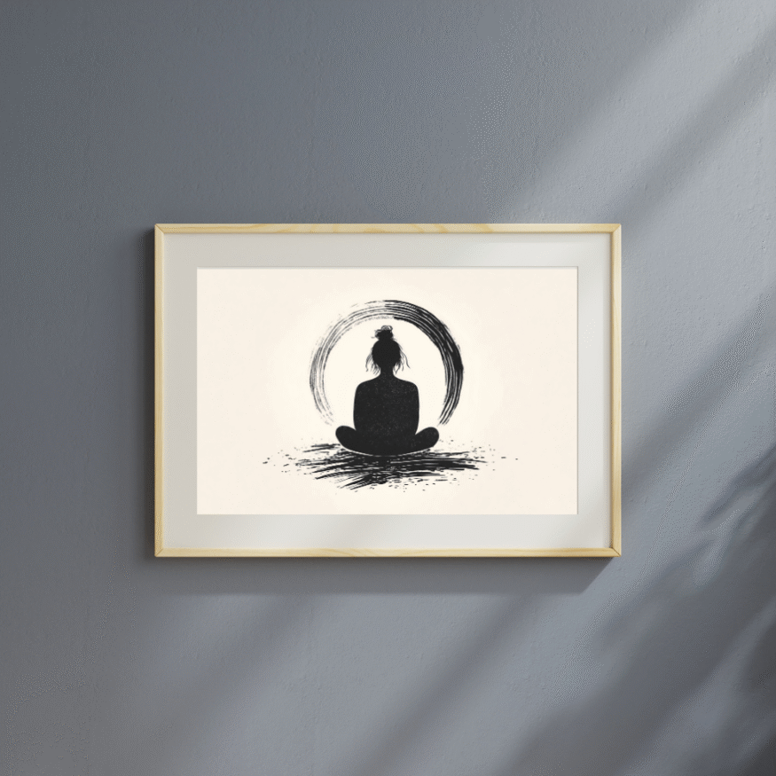 Zen Meditation Digital Poster – Minimalist Yoga Wall Art Printable