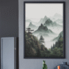 Tranquil Horizons: Japandi Landscape Digital Wall Art