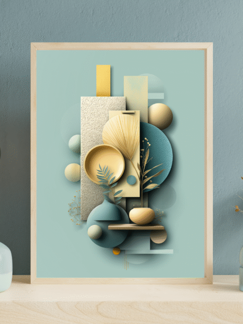 Minimal Japandi Pottery Digital Poster – Earthy Abstract Wall Art