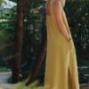 Linen Fugue Dress - Lemon Curry
