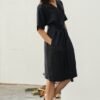 Linen Vine Dress - Black