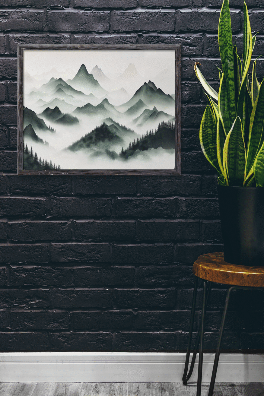 Minimal Zen: Japandi Landscape Art Print (Digital Download)