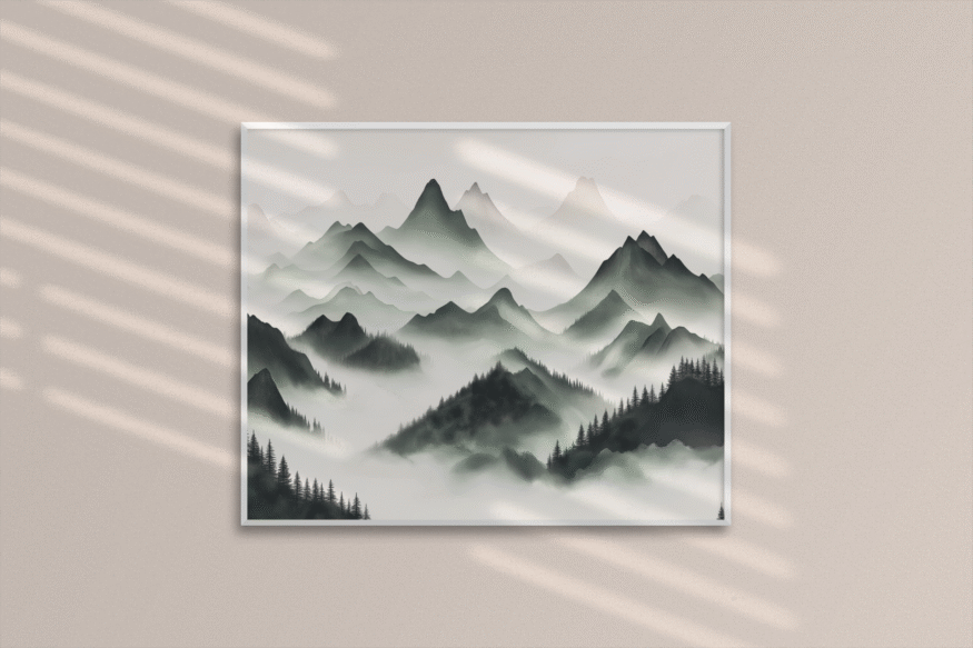 Minimal Zen: Japandi Landscape Art Print (Digital Download)