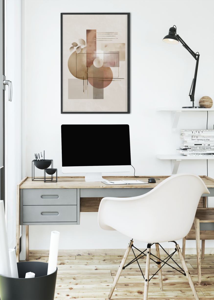 Minimalist Japandi Wall Art Print – Modern Zen-Plant Home Decor