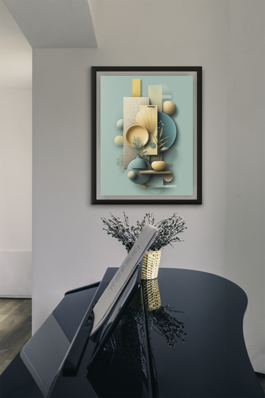 Minimal Japandi Pottery Digital Poster – Earthy Abstract Wall Art