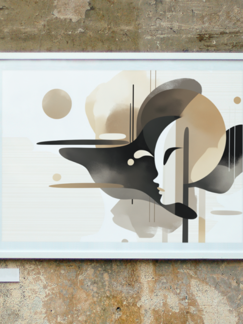 Minimalist Japandi Wall Art Print – Face-Inspired Home Decor