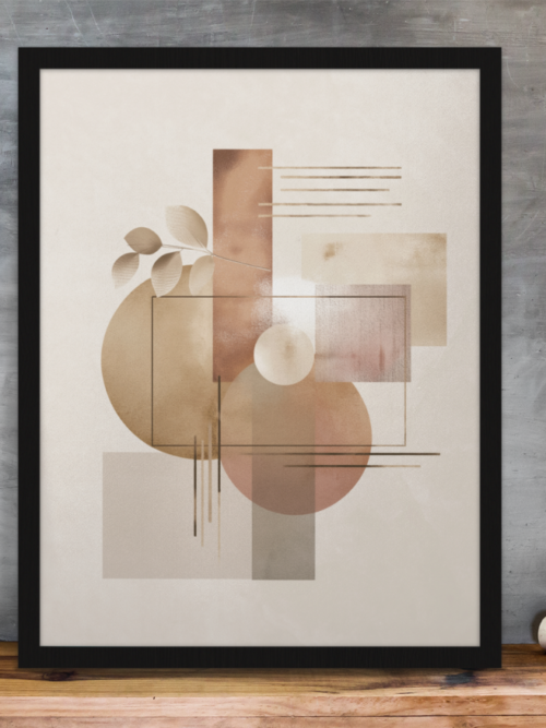 Minimalist Japandi Wall Art Print – Modern Zen-Plant Home Decor